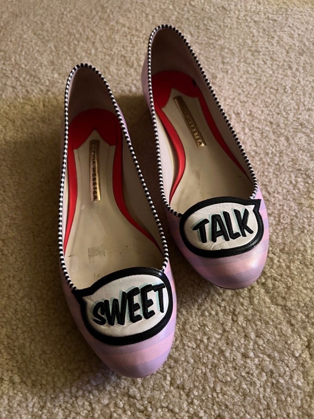 Sophia Webster Pink Graphic 'Sweet 'Talk' Ballet Flats